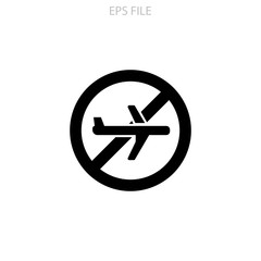 Prohibited travel icon. EPS vector file