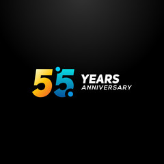 55 Years Anniversary Vector Design