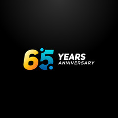 65 Years Anniversary Vector Design