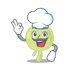 Talented lymph node chef cartoon drawing wearing chef hat
