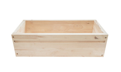 Wood box isolated on white background