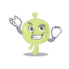 A funny cartoon design concept of lymph node with happy face