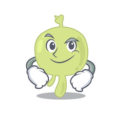 A cute arrogant caricature design of lymph node having confident gesture