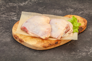 Raw chicken hip for cooking
