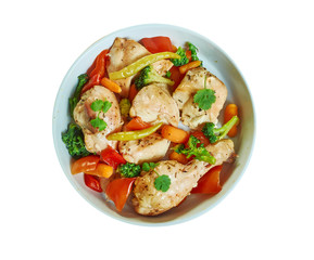 Creamy kale  chicken traybake