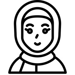 Muslim woman icon, ramadan festival related vector