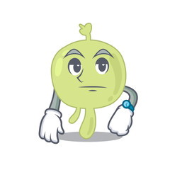 Mascot design style of lymph node with waiting gesture