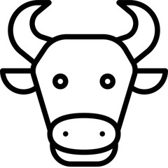 Cow face icon, ramadan festival related vector
