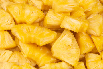 Juicy pineapple slices background