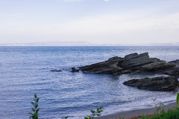 神奈川県横須賀市から見た海の景色