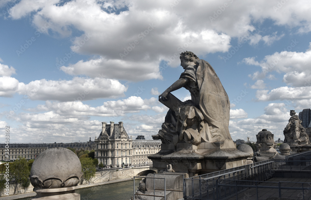 Poster paris cityscape. panorama of paris, france.