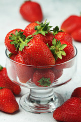 A bowl with ripe bright strawberry
