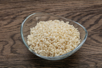 Raw arborio rice for Risotto