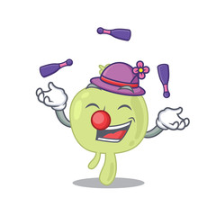 A lymph node cartoon design style succeed playing juggling