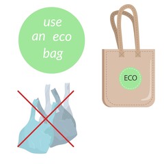Wasteless production. The bag is eco-friendly and reusable. No plastic. Save planet.