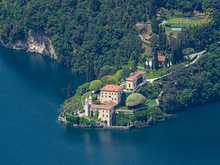 Balbianello peninsula and palace on Lake Como