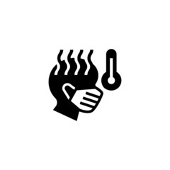 fever icon in black solid flat design icon isolated on white background
