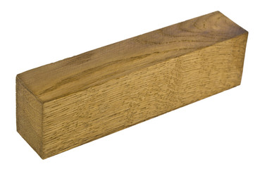 Wooden board, block isolated on white background close-up.