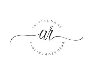 AR Initial handwriting logo vector