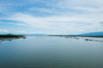 Fisherman's farm on the sea landscape