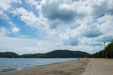 Landscape of beach or seashore with cloud sky