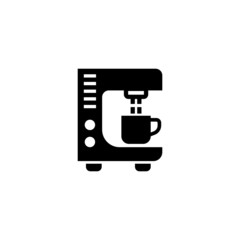 Coffee machine icon in black solid flat design icon isolated on white background
