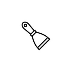 Putty knife icon in linear, outline icon isolated on white background