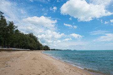 Landscape of beach or seashore with cloud sky
