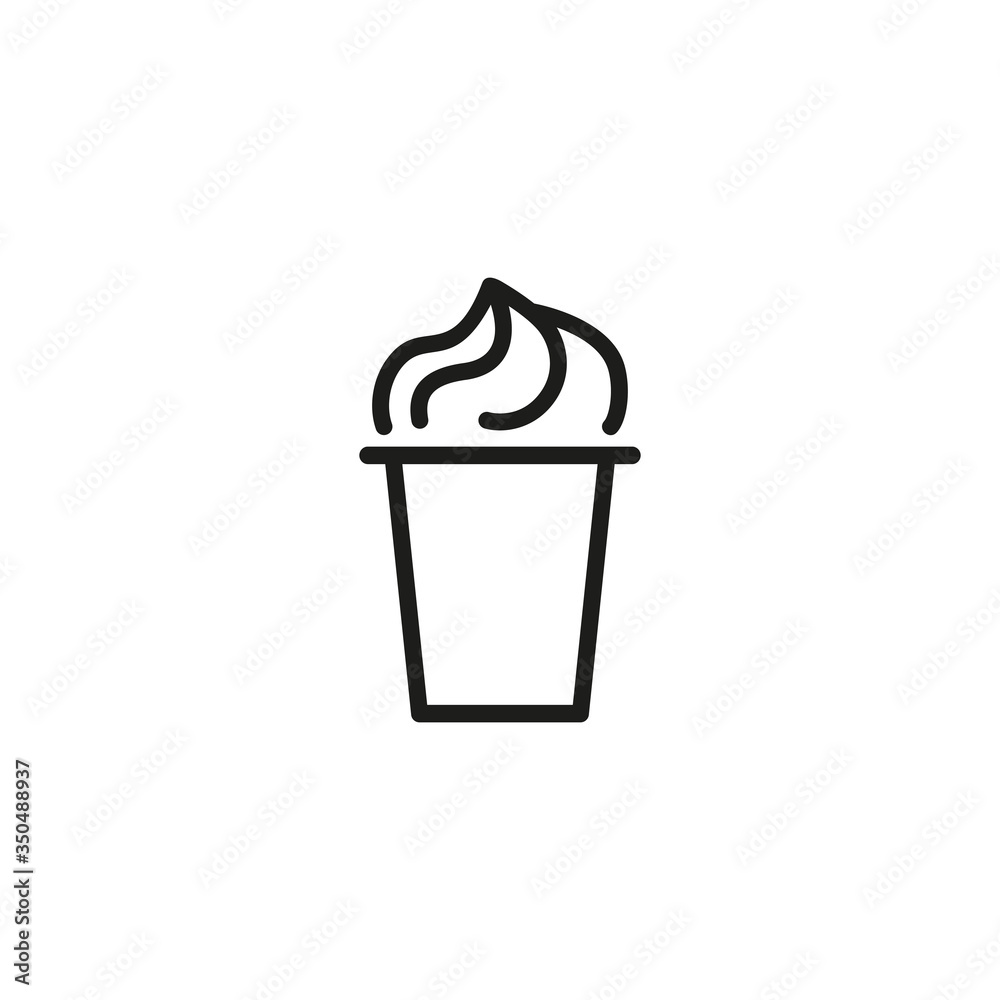 Wall mural Line icon of ice cream. Dessert, fast food, sugar. Sweet food concept. Can be used for topics like food, unhealthy eating, gastronomy