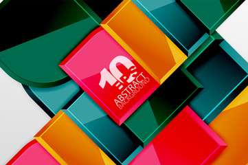 Glossy glass squares with round elements geometric composition. Abstract geometric background with 3d effect composition For Wallpaper, Banner, Background, Card, Book Illustration, landing page