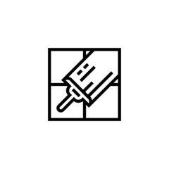 Window cleaning icon in linear, outline icon isolated on white background