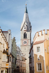 Fototapeta na wymiar White Tower (Torre Bianca) of Bressanone (Brixen), South Tyrol, Italy