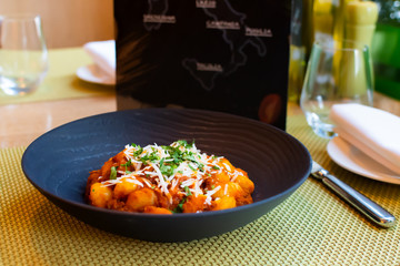 Gnocchi are a variety of pasta, soft dough dumplings