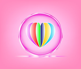 Beautiful mable ball with colorful heart