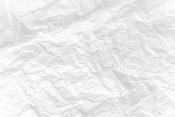 White crumpled paper close up texture background