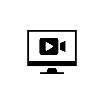 recommend clip art: Animation vector icon cinema in black solid flat design icon isolated on white background