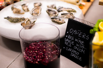 Platter fresh oysters seafood hotel brunch buffet