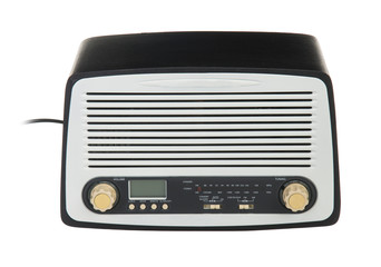 retro radio isolated on white