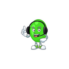 Tetrad cartoon character style speaking with friends on headphone