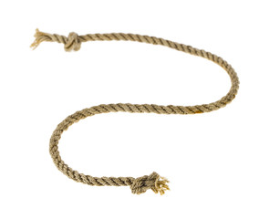 Rope with knots isolated on a white background close-up