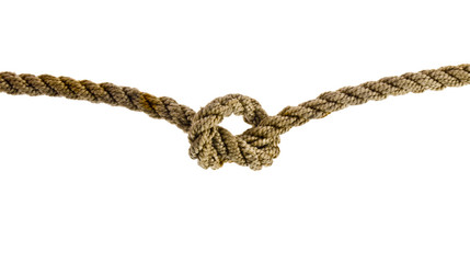 Rope with knots isolated on a white background close-up