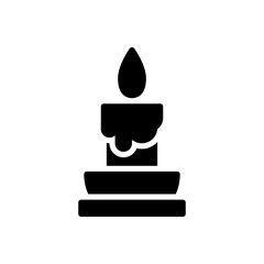 glyph style icon of lighted candle. vector illustration for graphic designer, website, UI. EPS 10