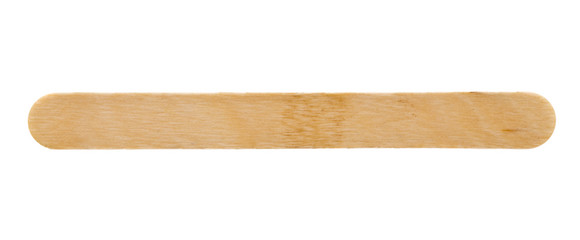 Wooden stick for ice cream Isolated on a white background close-up.