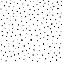 Hand Drawn Doodle Seamless Pattern With Black Dots