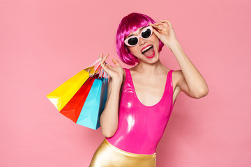 Portrait of an excited bright young woman