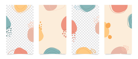 Design backgrounds for social media post and stories. Photo frame template for shop , fashion, blog, web ads. Trendy Memphis design cover. Abstract shape with minimal design. Vector  illustration.