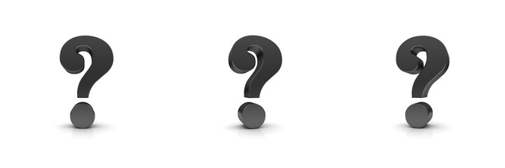 question marks 3d black interrogation points query signs