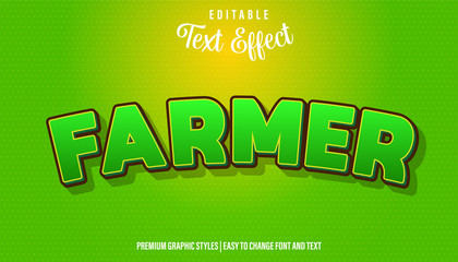 Farmer, Cartoon Style Editable Text Effect
