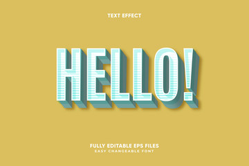 Editable Hello style text effect vector