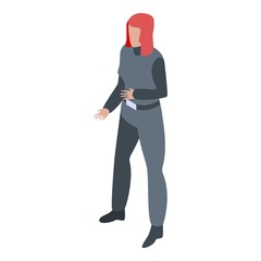Woman superhero icon. Isometric of woman superhero vector icon for web design isolated on white background